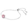 Birthstone Bracelet Square Cut, October, Pink, Rhodium Plated Birthstone Bracelet Square Cut, October, Pink, Rhodium Plated