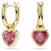 Chroma Drop Earrings Heart, Red, Gold-Tone Plated Chroma Drop Earrings Heart, Red, Gold-Tone Plated