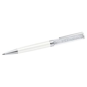 Crystalline Ballpoint Pen White, White Lacquered, Chrome Plated Crystalline Ballpoint Pen White, White Lacquered, Chrome Plated