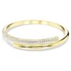 Dextera Bangle Magnetic Closure, White, Gold-Tone Plated