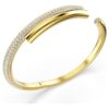 Dextera Bangle Magnetic Closure, White, Gold-Tone Plated