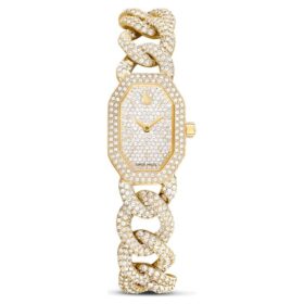 Dextera Chain Watch Swiss Made, Crystal Bracelet, Gold Tone, Gold-Tone Finish Dextera Chain Watch Swiss Made, Crystal Bracelet, Gold Tone, Gold-Tone Finish