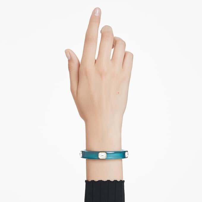 Dulcis Bangle Octagon Cut, Blue, Gold-Tone Plated Dulcis Bangle Octagon Cut, Blue, Gold-Tone Plated