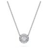 Eternity Halo Solitaire Pendant Lab-Grown Diamonds 0.23 Ct Tw, Round Shape, Sterling Silver