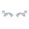 Galaxy Stud Earrings Lab-Grown Diamonds 0.5 Ct Tw, Mixed Shapes, Sterling Silver