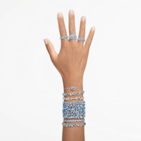 Gema Bracelet Mixed Cuts, Blue, Rhodium Plated Gema Bracelet Mixed Cuts, Blue, Rhodium Plated