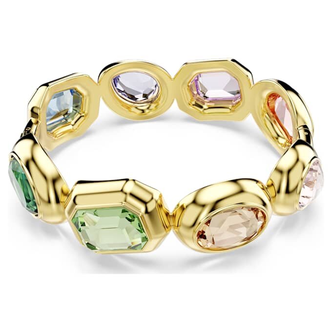 Gema Cuff Oversized Crystals, Mixed Cuts, Multicolored, Gold-Tone Plated Gema Cuff Oversized Crystals, Mixed Cuts, Multicolored, Gold-Tone Plated