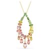 Gema Pendant Mixed Cuts, Multicolored, Gold-Tone Plated