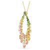 Gema Pendant Mixed Cuts, Multicolored, Gold-Tone Plated