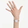 Hyperbola Bangle Round Cut, White, Mixed Metal Finish Hyperbola Bangle Round Cut, White, Mixed Metal Finish