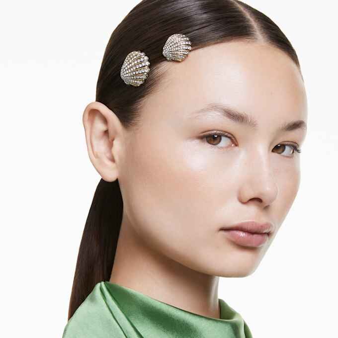 Idyllia Hair Pin Set (2), Shell, White, Mixed Metal Finish Idyllia Hair Pin Set (2), Shell, White, Mixed Metal Finish