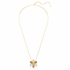Idyllia Pendant and Brooch Mixed Cuts, Flower, Multicolored, Gold-Tone Plated