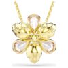Idyllia Pendant and Brooch Mixed Cuts, Flower, Multicolored, Gold-Tone Plated