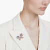 Idyllia Pendant and Brooch Mixed Cuts, Pavé, Butterfly, Multicolored, Gold-Tone Plated