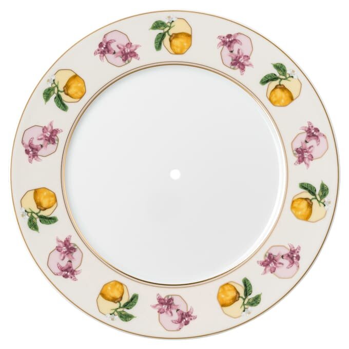 Idyllia éTagèRe Porcelain, Crystal Print Motif, Lily Citron, Small, Multicolored