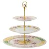 Idyllia éTagèRe Porcelain, Crystal Print Motif, Multicolored