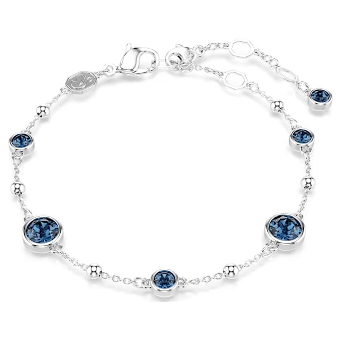 Imber Bracelet Round Cut, Blue, Rhodium Plated Imber Bracelet Round Cut, Blue, Rhodium Plated