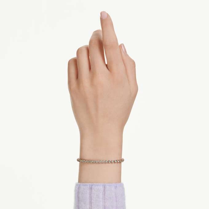 Imber Emily Tennis Bracelet Round Cut, Black, Rose Gold-Tone Plated Imber Emily Tennis Bracelet Round Cut, Black, Rose Gold-Tone Plated
