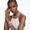 Matrix Ring Oval Cut, White, Gold-Tone Plated Matrix Ring Oval Cut, White, Gold-Tone Plated