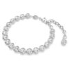 Imber Tennis Bracelet Round Cut, White, Rhodium Plated