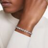 Imber Tennis Bracelet Round Cut, White, Rhodium Plated