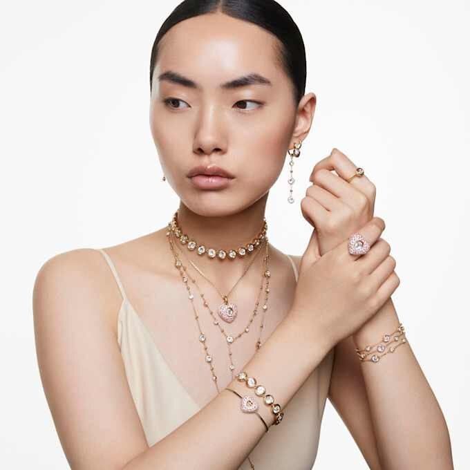 Imber Strandage Round Cut, White, Gold-Tone Plated Imber Strandage Round Cut, White, Gold-Tone Plated