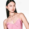 Imber Necklace Round Cut, Scattered Design, White, Gold-Tone Plated Imber Necklace Round Cut, Scattered Design, White, Gold-Tone Plated