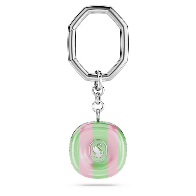 Key Ring Octagon Cut, Multicolored, Rhodium Plated Key Ring Octagon Cut, Multicolored, Rhodium Plated