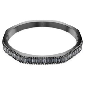 Matrix Bangle Baguette Cut, Octagon Shape, Gray, Ruthenium Plated