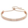 Matrix Tennis Bracelet Round Cut, White, Rose Gold-Tone Plated