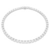 Matrix Tennis Necklace Square Cut, White, Rhodium Plated
