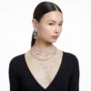 Matrix Tennis Necklace Square Cut, White, Rhodium Plated