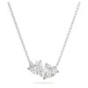 Mesmera Necklace Heart, White, Rhodium Plated