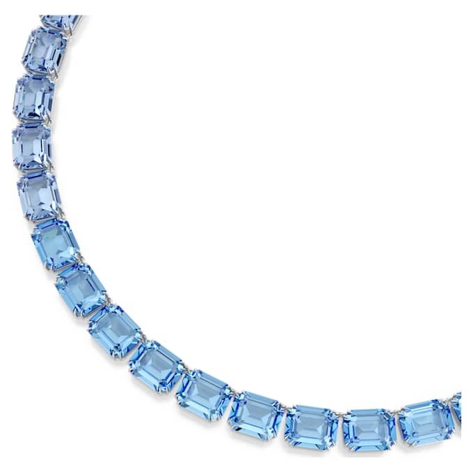 Millenia Necklace Octagon Cut, Color Gradient, Blue, Rhodium Plated