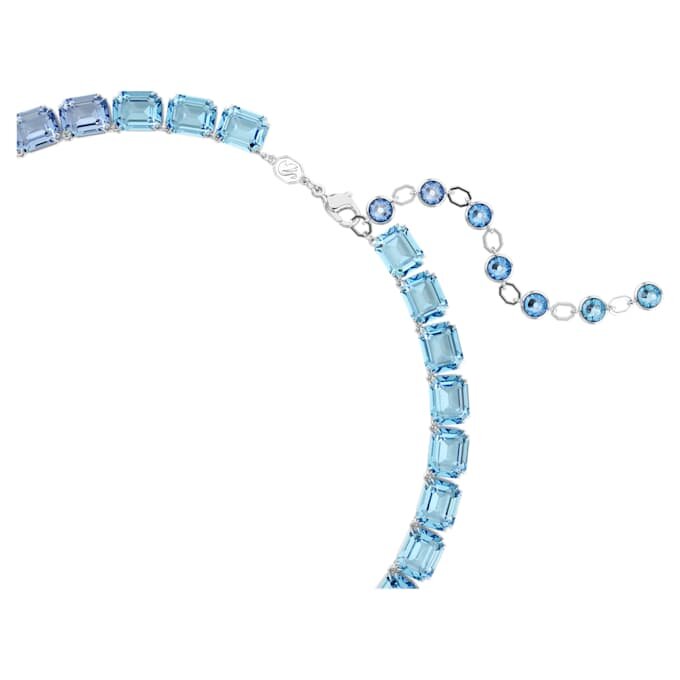 Millenia Necklace Octagon Cut, Color Gradient, Blue, Rhodium Plated