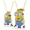 Minions James and Henry Set Pavé, Multicolored, Gold-Tone Plated