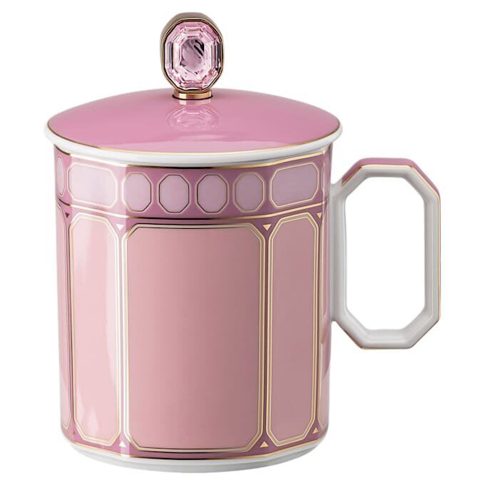Signum Mug with Lid Porcelain, Pink Signum Mug with Lid Porcelain, Pink