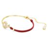 Snake Bracelet Crystal Pearl, Mixed Cuts, Year of the Snake, Red, Gold-Tone Plated Snake Bracelet Crystal Pearl, Mixed Cuts, Year of the Snake, Red, Gold-Tone Plated