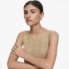 Imber Earring Jackets Asymmetrical Design, Mixed Cuts, White, Gold-Tone Plated Imber Earring Jackets Asymmetrical Design, Mixed Cuts, White, Gold-Tone Plated