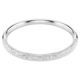 Sublima Bangle Snow Pavé, White, Rhodium Plated Sublima Bangle Snow Pavé, White, Rhodium Plated