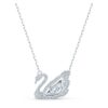 Swan Necklace Dancing Swan, White, Rhodium Plated