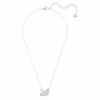 Swan Necklace Dancing Swan, White, Rhodium Plated
