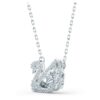 Swan Necklace Dancing Swan, White, Rhodium Plated