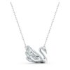 Swan Necklace Dancing Swan, White, Rhodium Plated