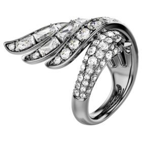 The Vienna Collection Ring Swan, White, Ruthenium Plated The Vienna Collection Ring Swan, White, Ruthenium Plated