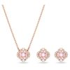 Una Set Mixed Cuts, Clover, Pink, Rose Gold-Tone Plated Una Set Mixed Cuts, Clover, Pink, Rose Gold-Tone Plated