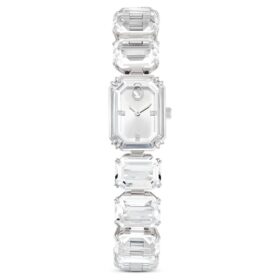 Watch Octagon Cut Bracelet, White, Stainless Steel