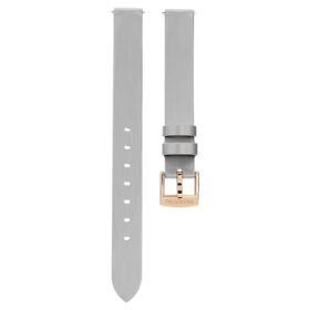 Watch Strap 12 Mm (0.47″) Width, Leather, Silver Tone, Rose Gold-Tone Finish