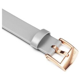 Watch Strap 12 Mm (0.47″) Width, Leather, Silver Tone, Rose Gold-Tone Finish