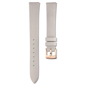Watch Strap 14 Mm (0.55″) Width, Leather, Gray, Rose Gold-Tone Finish